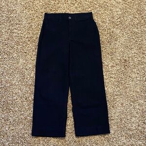 Women’s Black High Waisted Wide Legged Cropped Pants